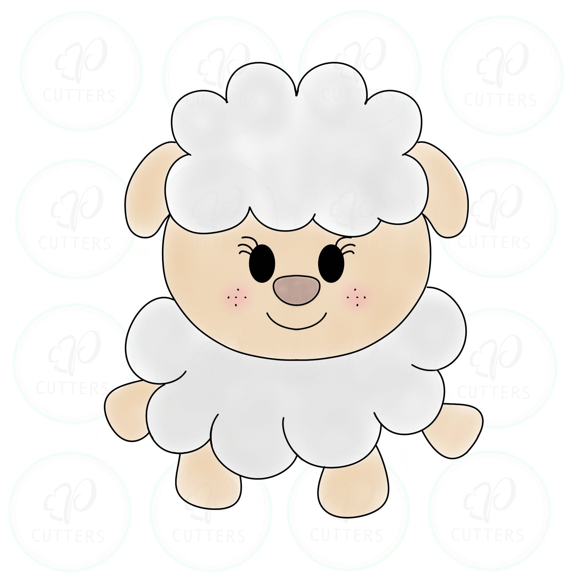 Happy Sheep Cookie Cutter - Periwinkles Cutters