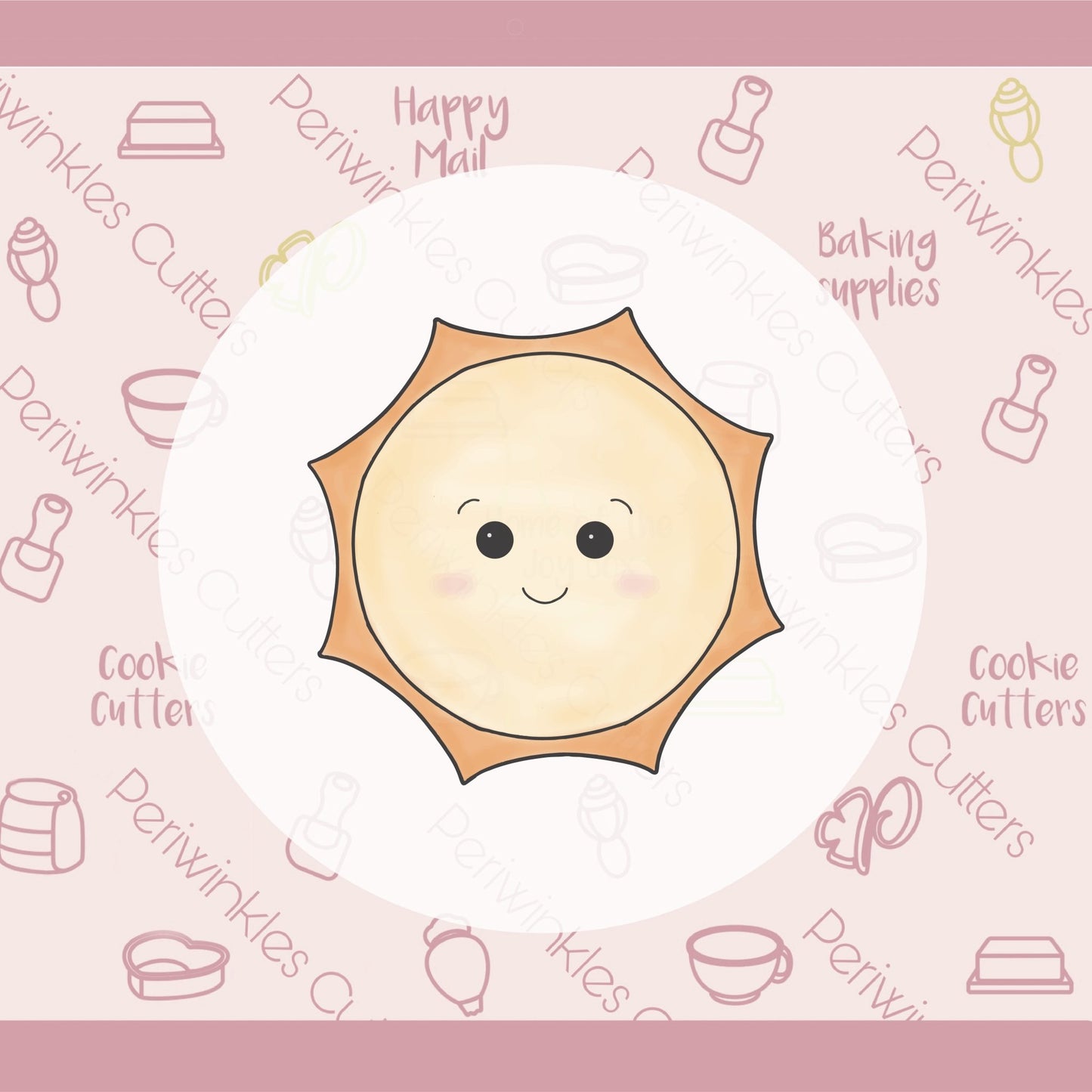 Happy Sunny Cookie Cutter - Periwinkles Cutters