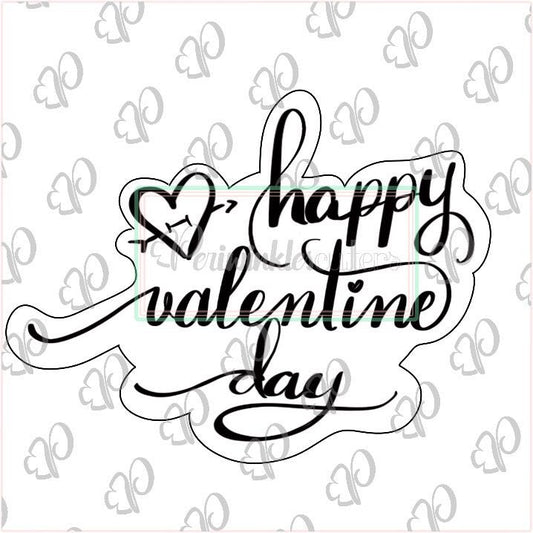 Happy Valentines Day Plaque Cookie Cutter - Periwinkles Cutters