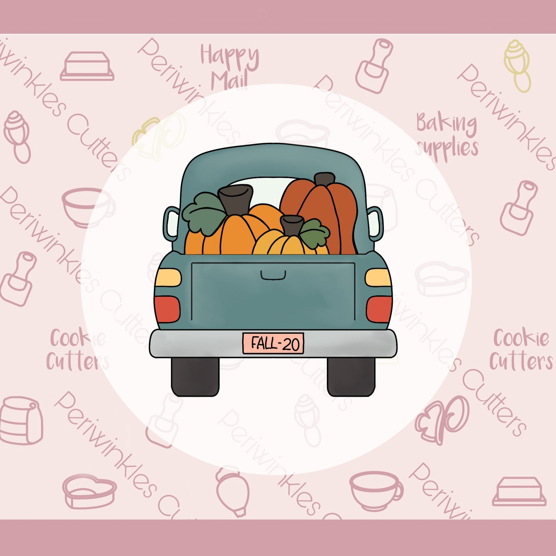 Harvest PickUp Truck Back Cookie Cutter - Periwinkles Cutters