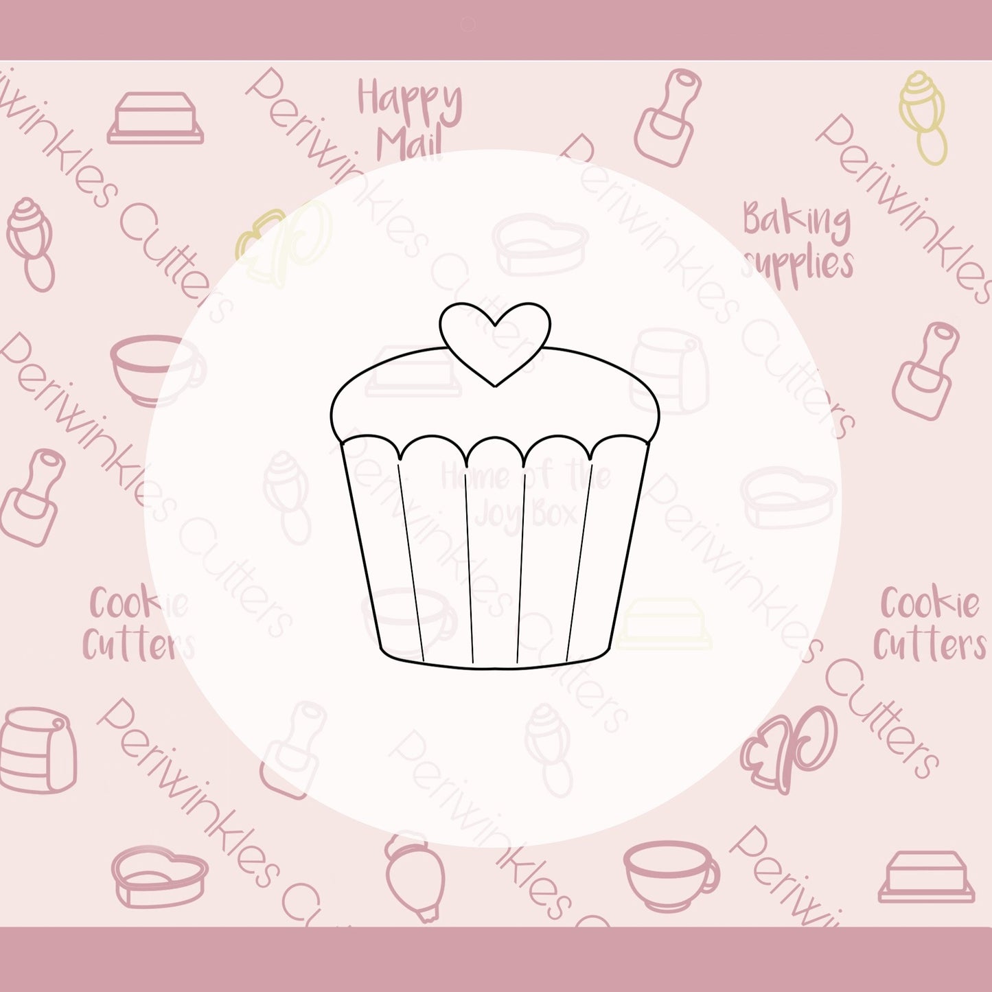 Heart Cupcake Cookie Cutter - Periwinkles Cutters