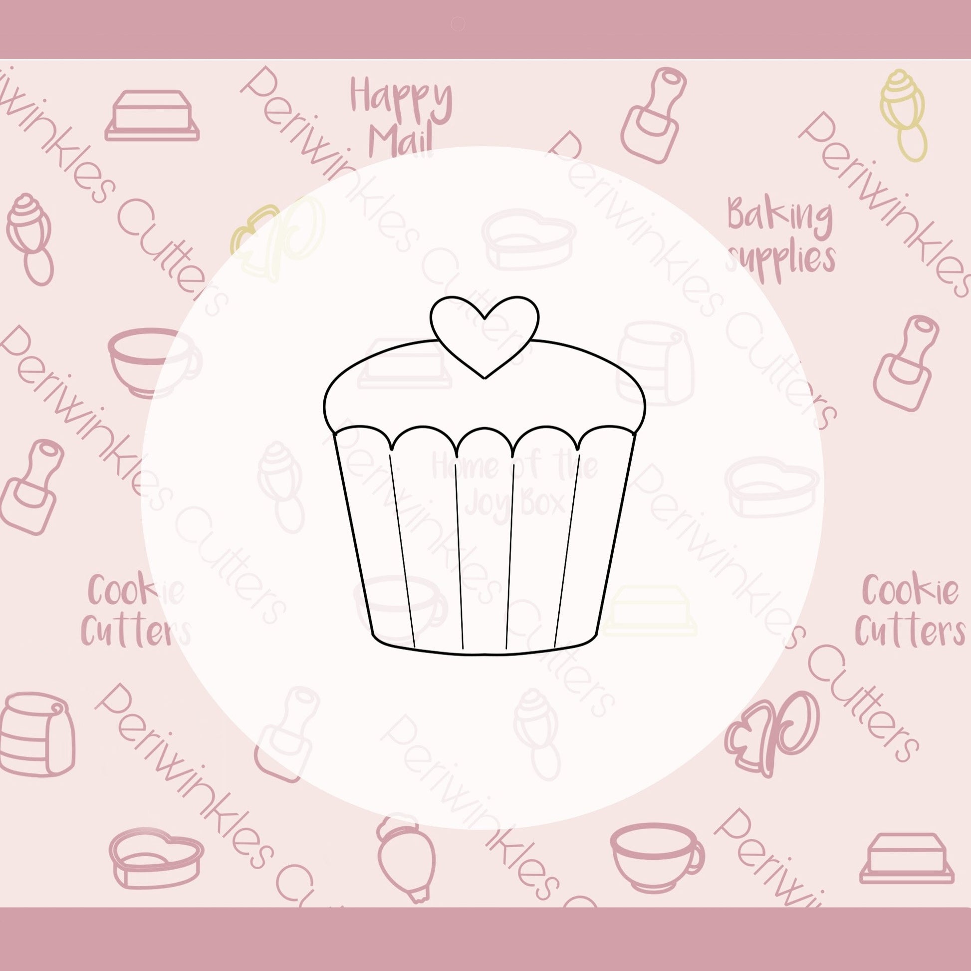 Heart Cupcake Cookie Cutter - Periwinkles Cutters