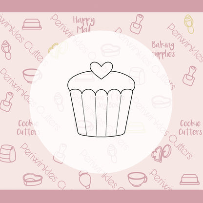 Heart Cupcake Cookie Cutter - Periwinkles Cutters