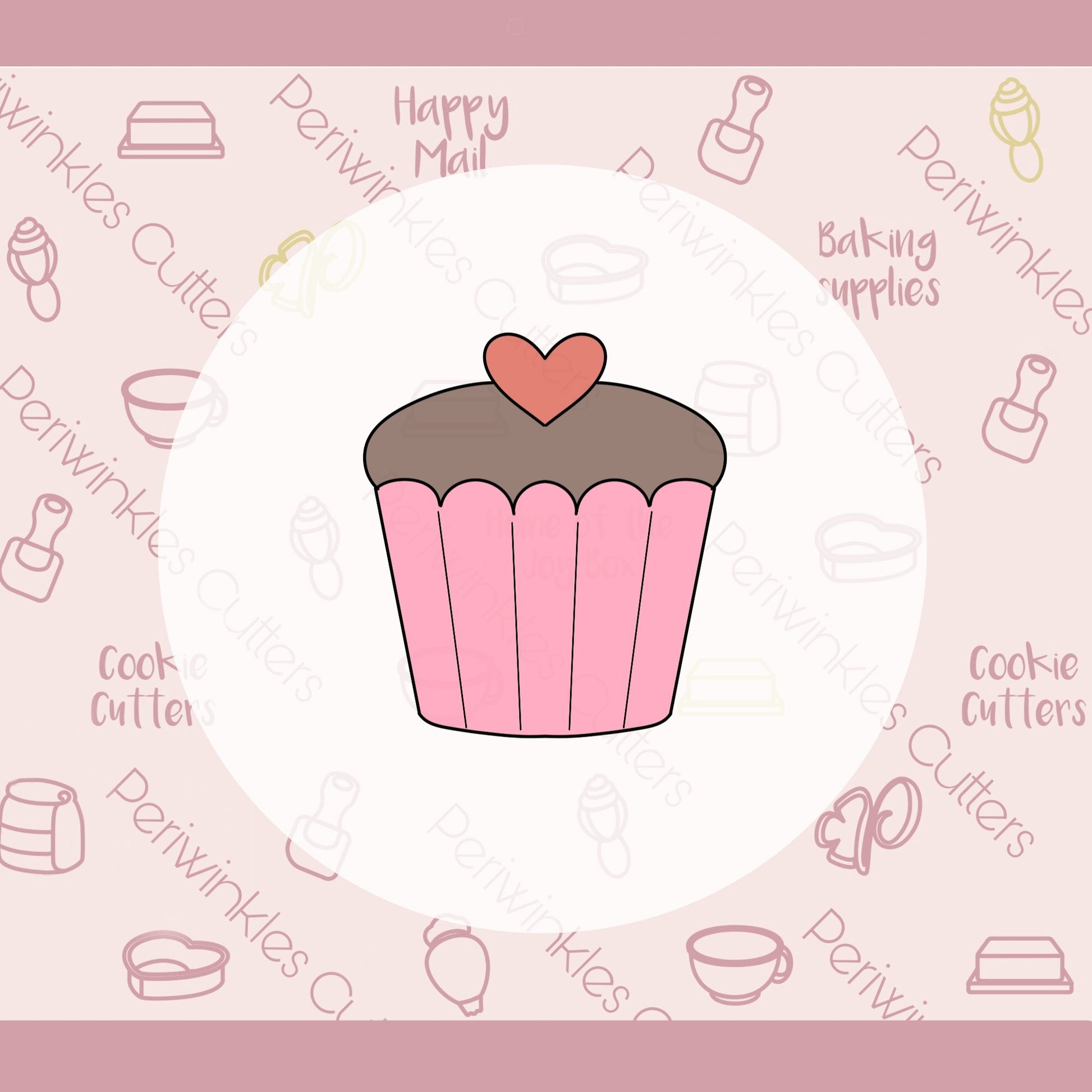Heart Cupcake Cookie Cutter - Periwinkles Cutters