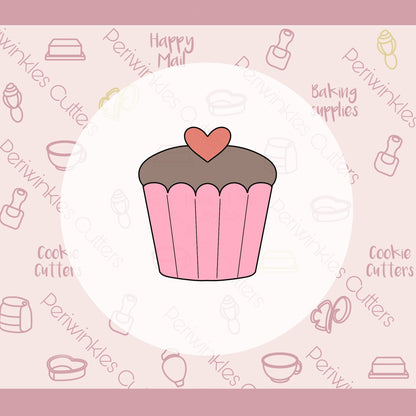 Heart Cupcake Cookie Cutter - Periwinkles Cutters