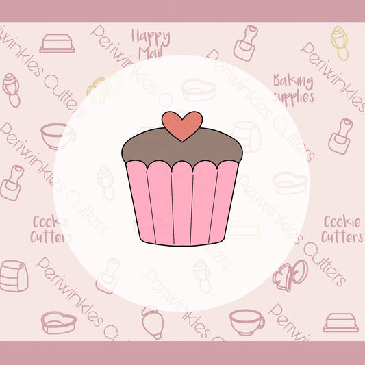 Heart Cupcake Cookie Cutter - Periwinkles Cutters
