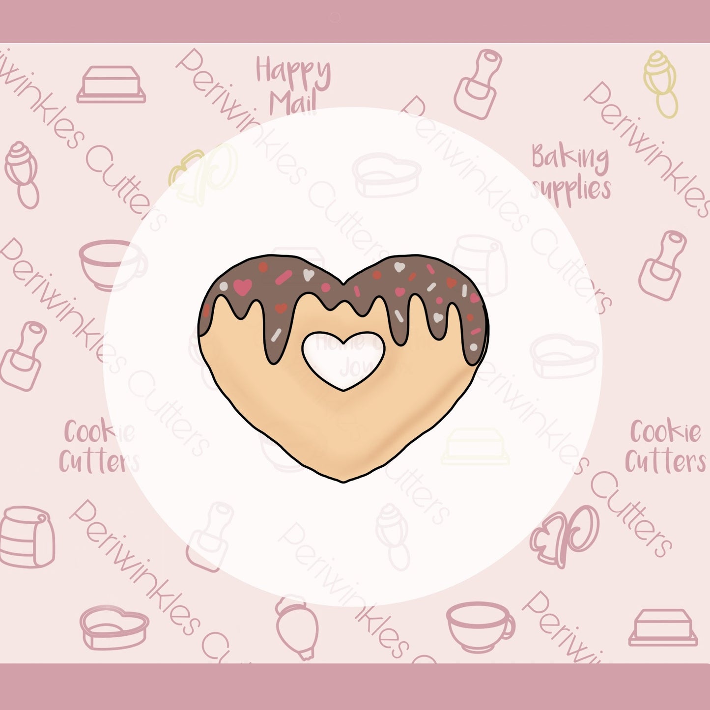 Heart Donut with cut out Cake Cookie Cutter - Periwinkles Cutters