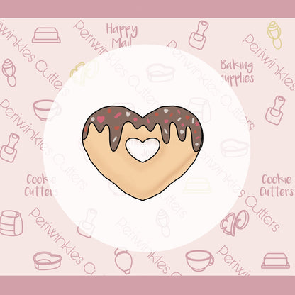 Heart Donut with cut out Cake Cookie Cutter - Periwinkles Cutters