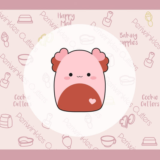 Heart Squish Axolotl Cookie Cutter - Periwinkles Cutters Cookie Cutter