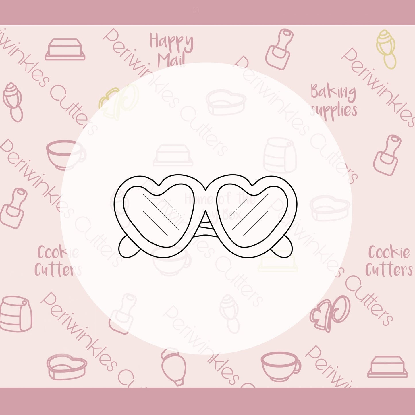 Heart Sunglasses Cookie Cutter - Periwinkles Cutters