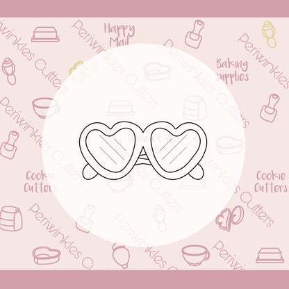 Heart Sunglasses Cookie Cutter - Periwinkles Cutters