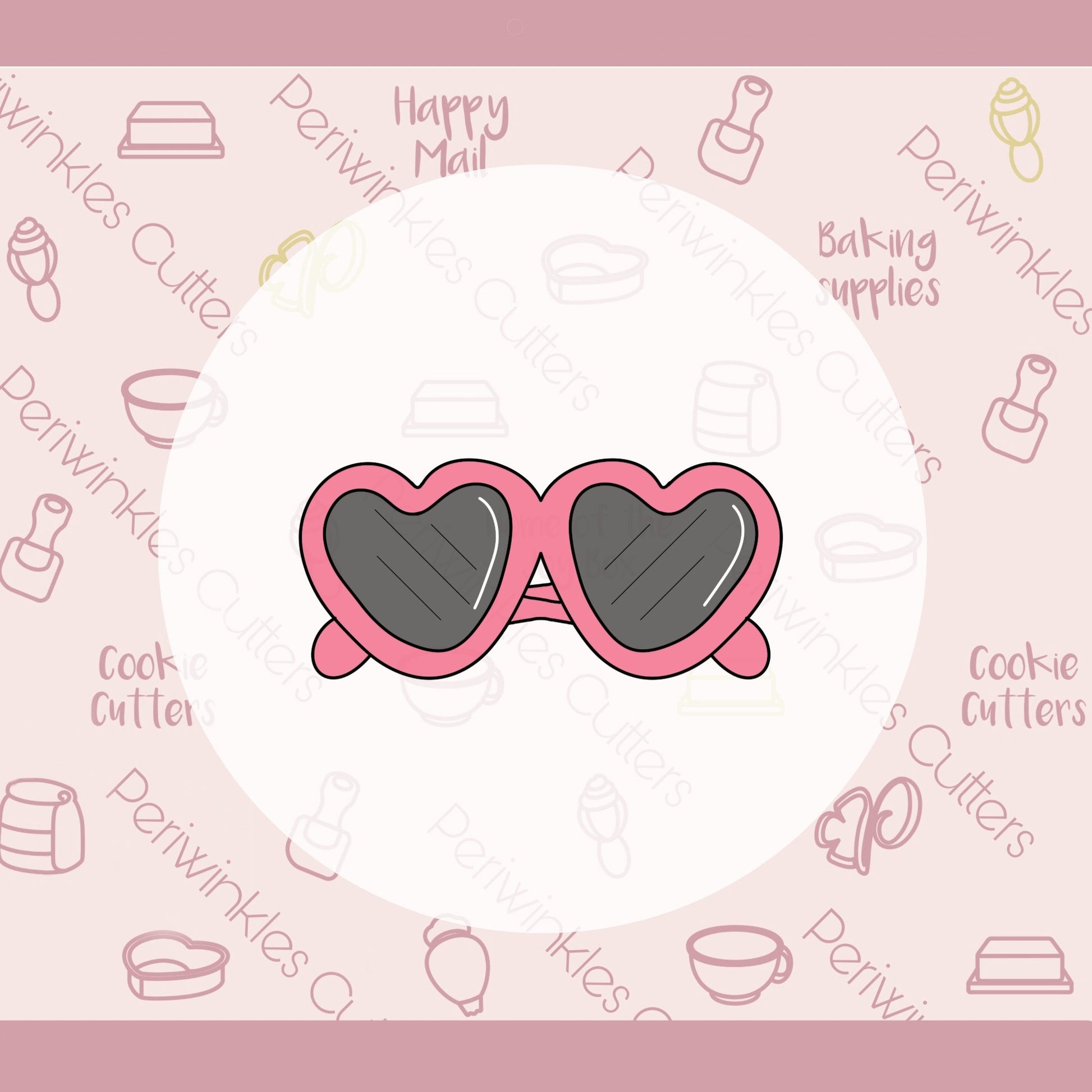Heart Sunglasses Cookie Cutter - Periwinkles Cutters