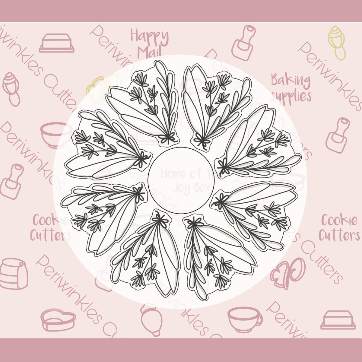 Herbs Branch Platter Cookie Cutter - Periwinkles Cutters