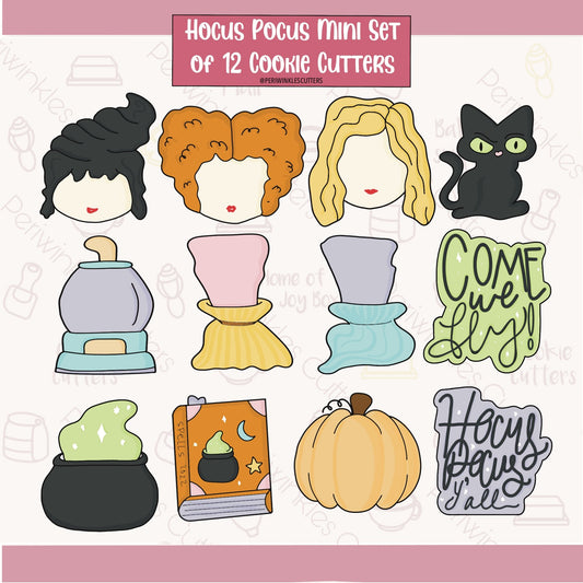 Hocus Pocus Set of 12 Mini Cookie Cutters - Periwinkles Cutters