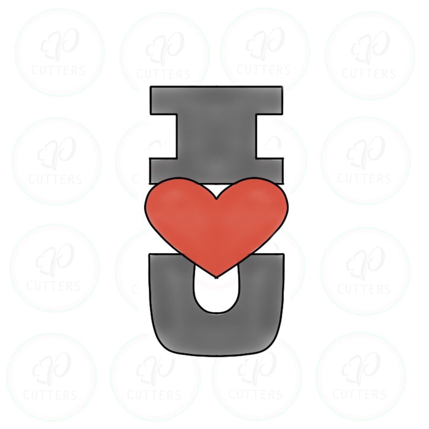 I LOVE U Tall Cookie Cutter - Periwinkles Cutters