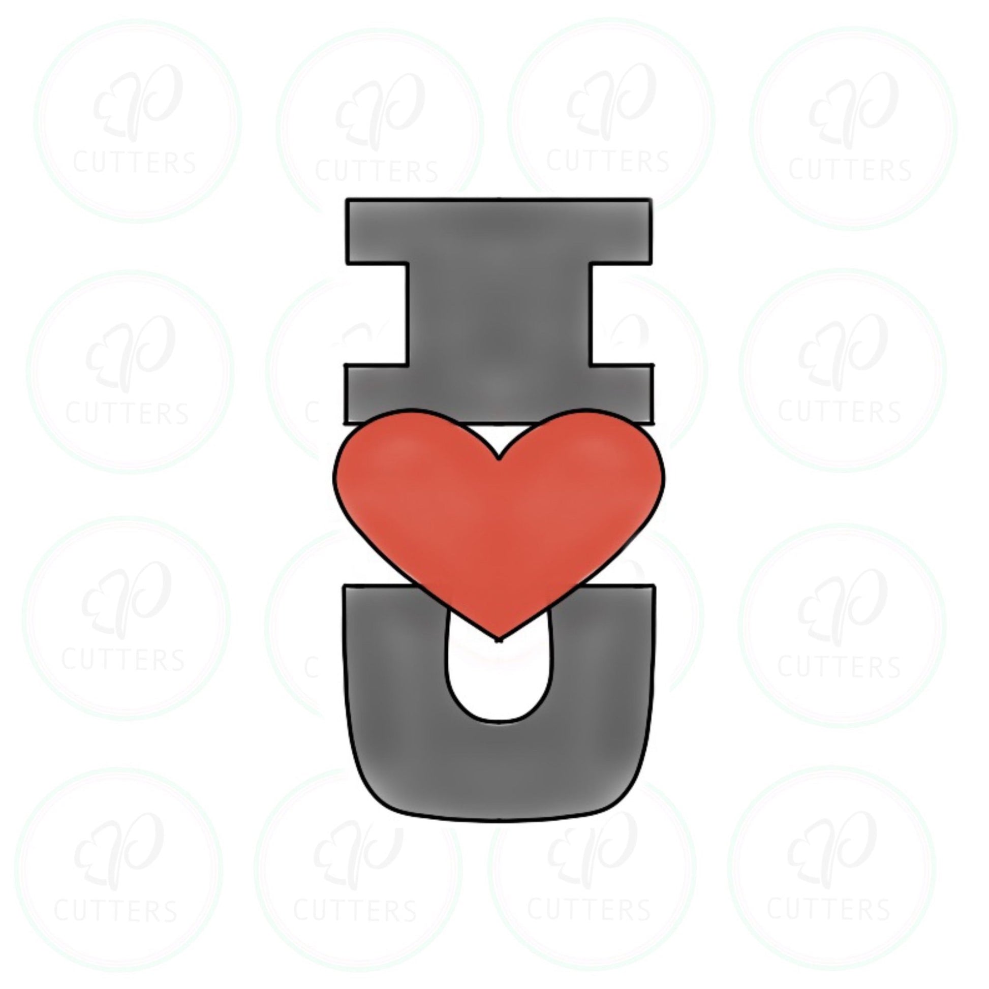 I LOVE U Tall Cookie Cutter - Periwinkles Cutters