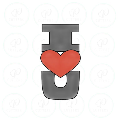 I LOVE U Tall Cookie Cutter - Periwinkles Cutters