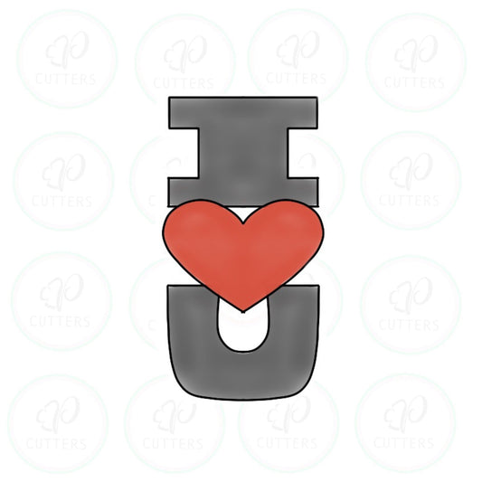 I LOVE U Tall Cookie Cutter - Periwinkles Cutters
