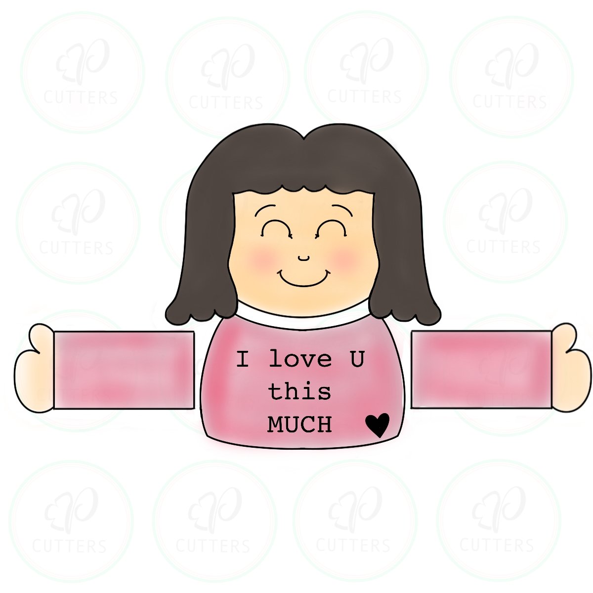 I Love U This Much Kids Cookie Platter Cutter - Periwinkles Cutters