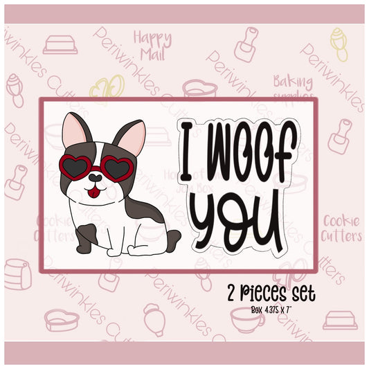 I Woof You Set of 2 Cookie Cutter - Periwinkles Cutters