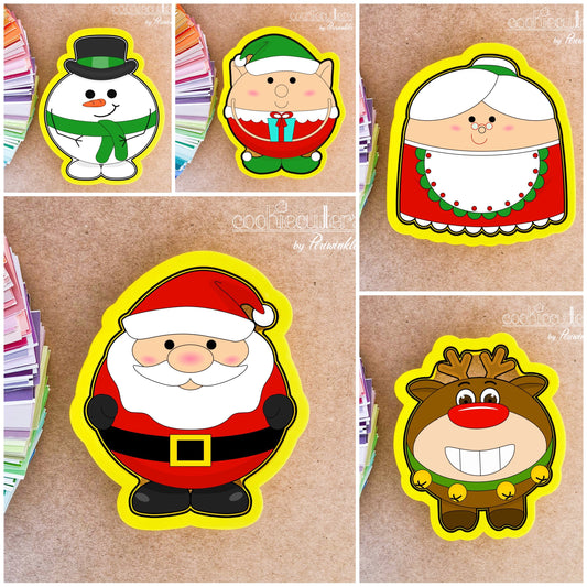 Round Snowman Cookie Cutter - Periwinkles Cookie Cutters 