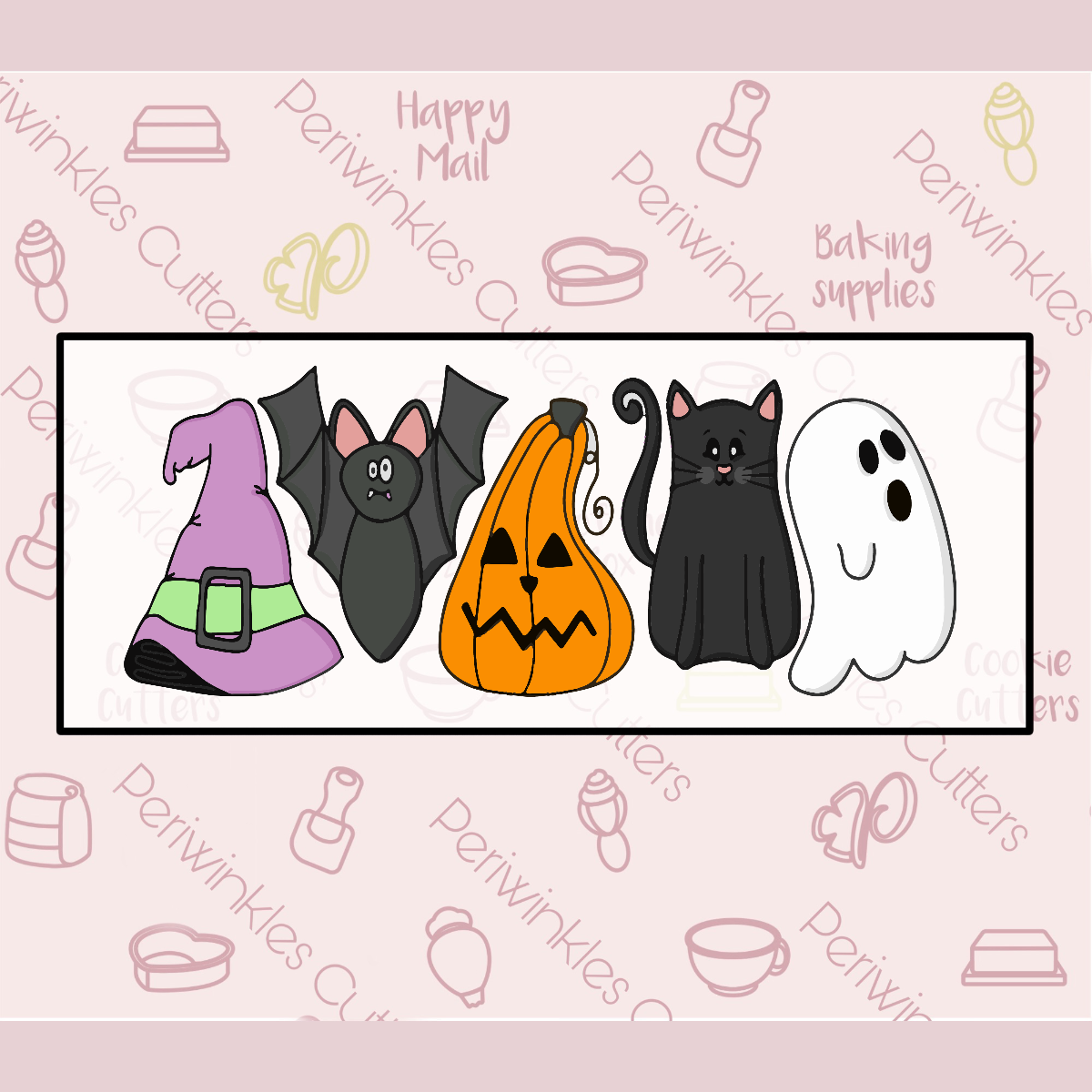Halloween Tallish Set of 5 Cutters - Periwinkles Cookie Cutters 