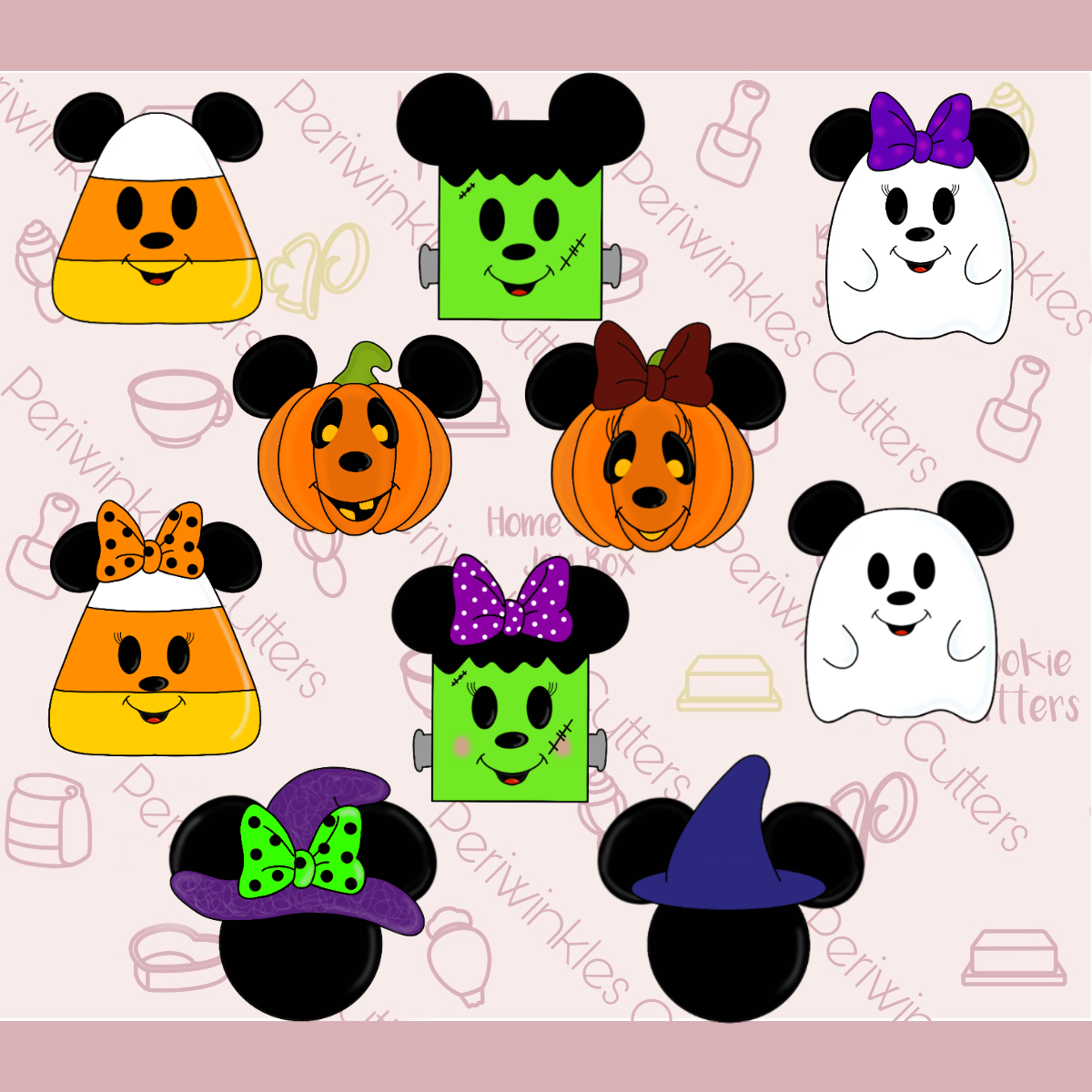 Mouse Halloween Set of 10 Cookie Cutter - Periwinkles Cookie Cutters 