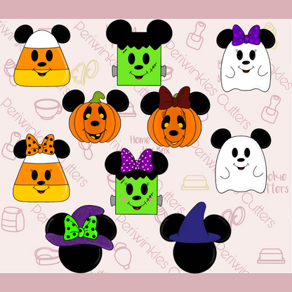 Mouse Halloween Set of 10 Cookie Cutter - Periwinkles Cookie Cutters 