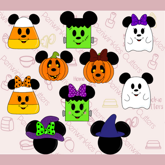 Mouse Halloween Set of 10 Cookie Cutter - Periwinkles Cookie Cutters 
