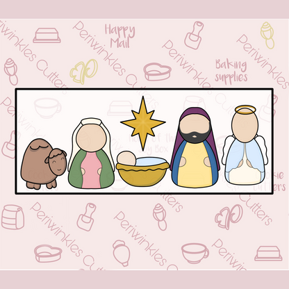 Nativity Scene Set of 10 Tallish Cookie Cutters - Periwinkles Cookie Cutters 