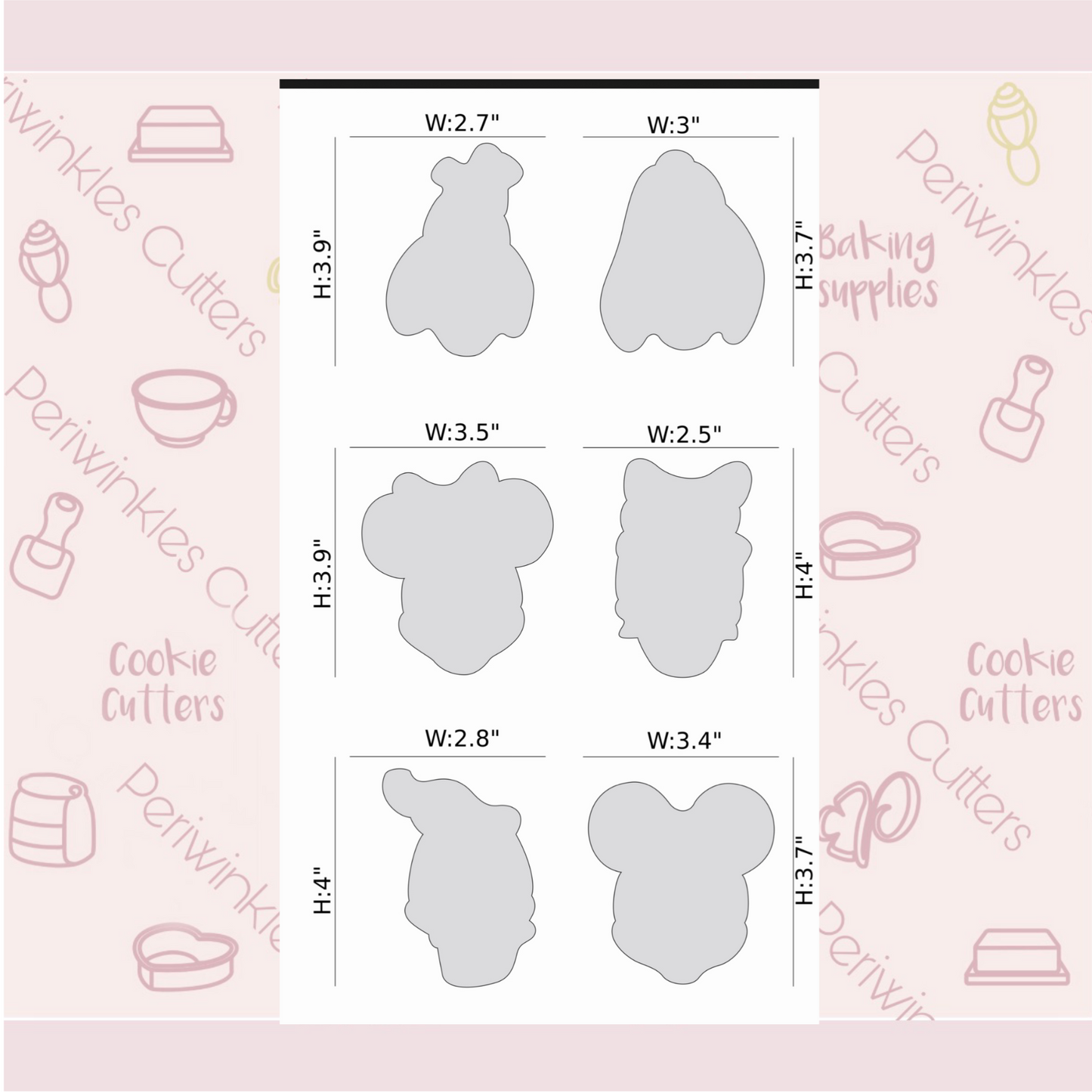 Play House Set of 6 Cookie Cutter - Periwinkles Cookie Cutters 
