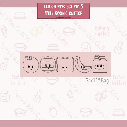 Lunch Box Set of 5 Cookie Cutter - Periwinkles Cookie Cutters 