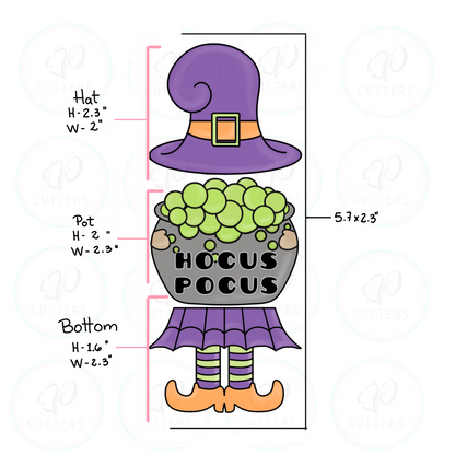 Witch Girl 3 Pieces Set Cookie Cutter - Periwinkles Cookie Cutters
