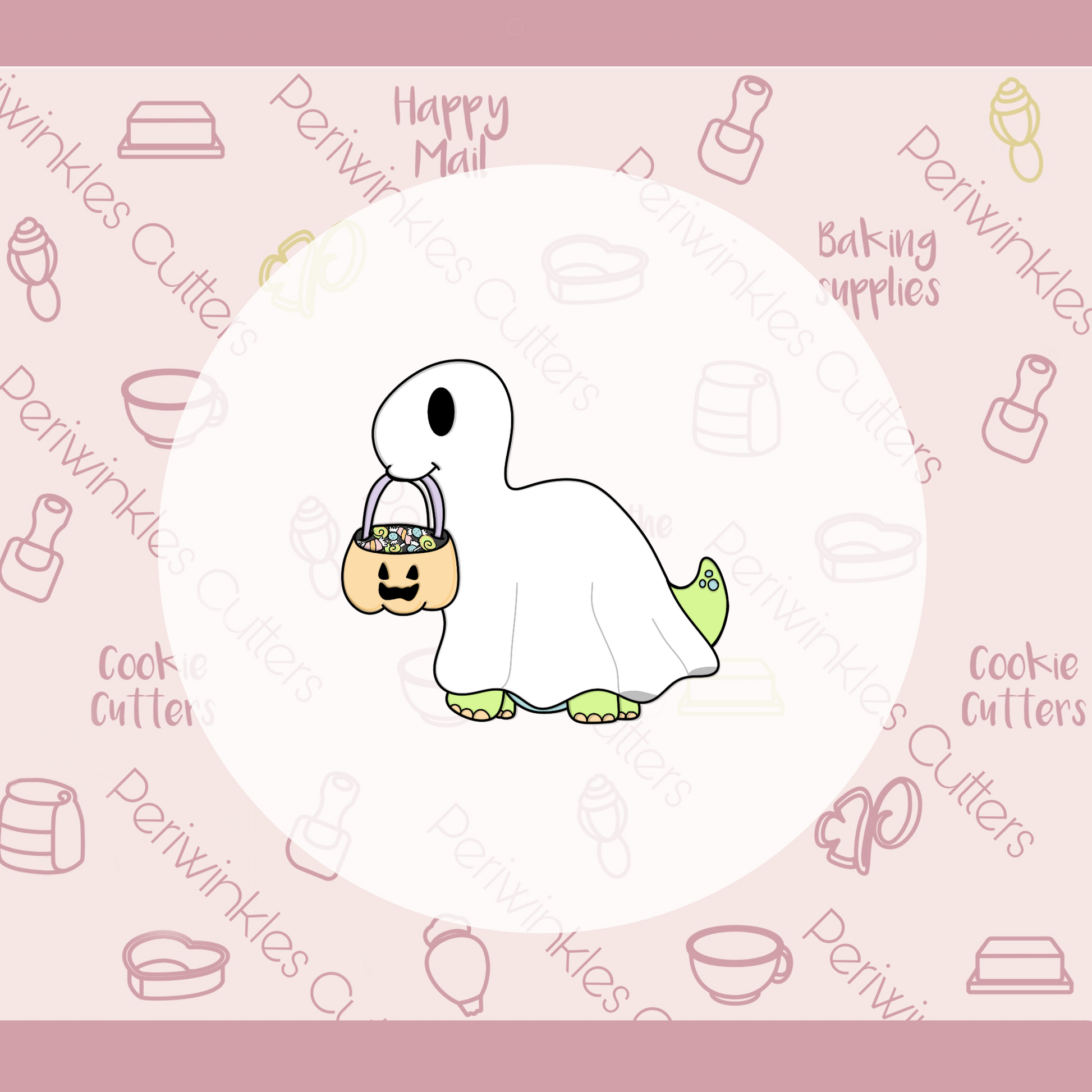 Dino Ghost Cookie Cutter - Periwinkles Cookie Cutters 