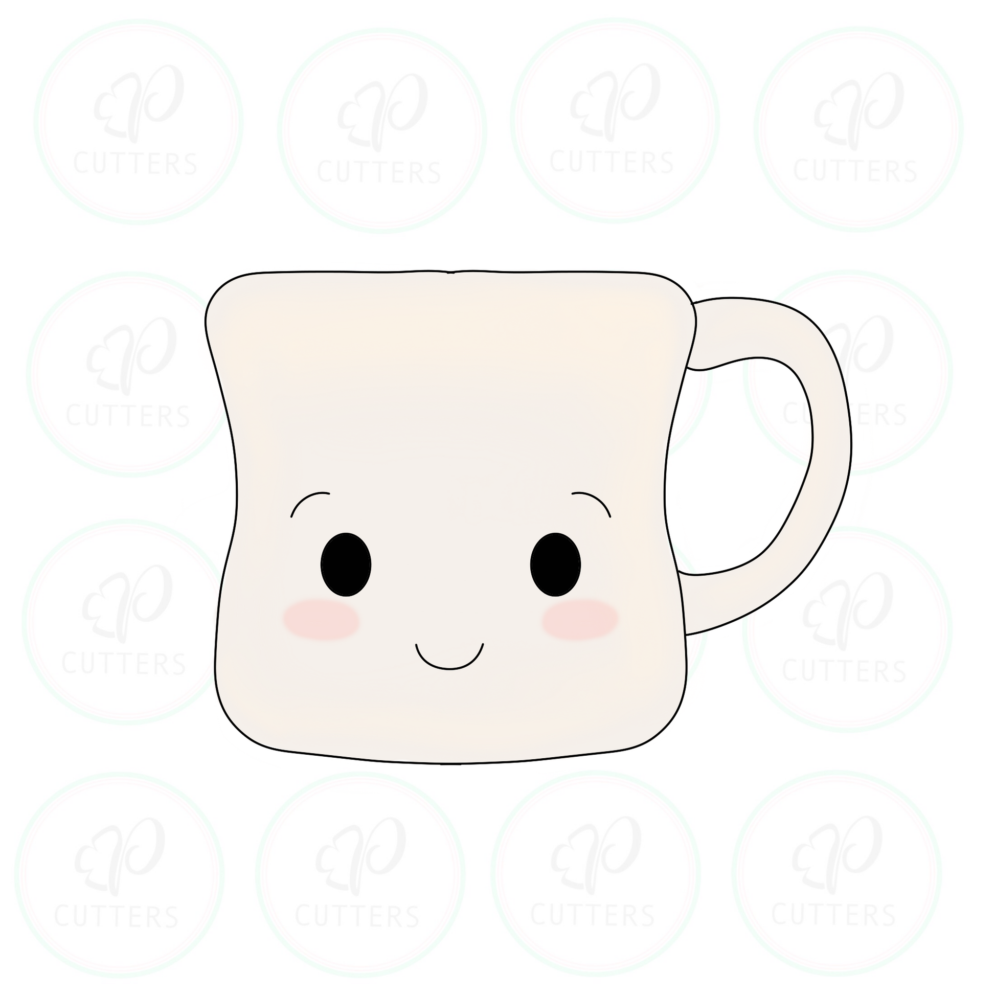 Rae Dunn Inspired Marshmallow Mug Cookie Cutter - Periwinkles Cookie Cutters 