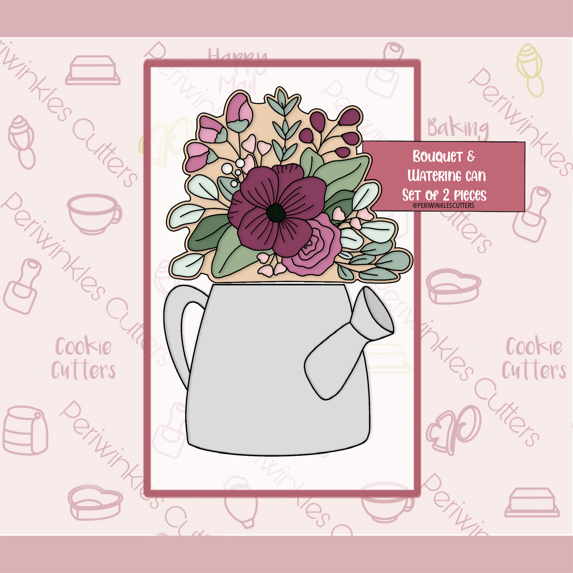 Bouquet Topper - Add on to Set of 2 Cookie Cutter - Periwinkles Cookie Cutters 