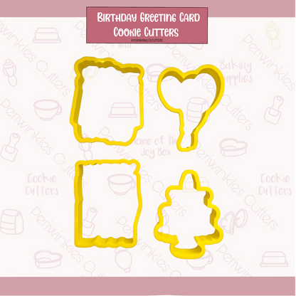 Birthday Greeting Card Cookie Cutters - Periwinkles Cookie Cutters 