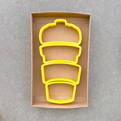 Build a Latte Coffee Cup Set of 4 Cookie Cutter - Periwinkles Cookie Cutters 