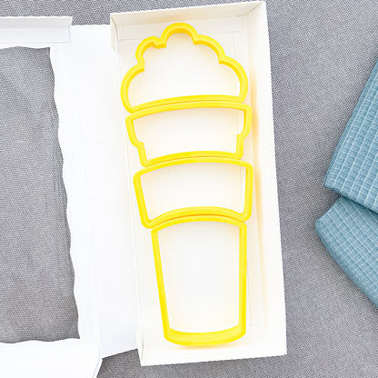 Tallish Build a Latte Coffee Cup Set of 4 Cookie Cutter - Periwinkles Cookie Cutters 