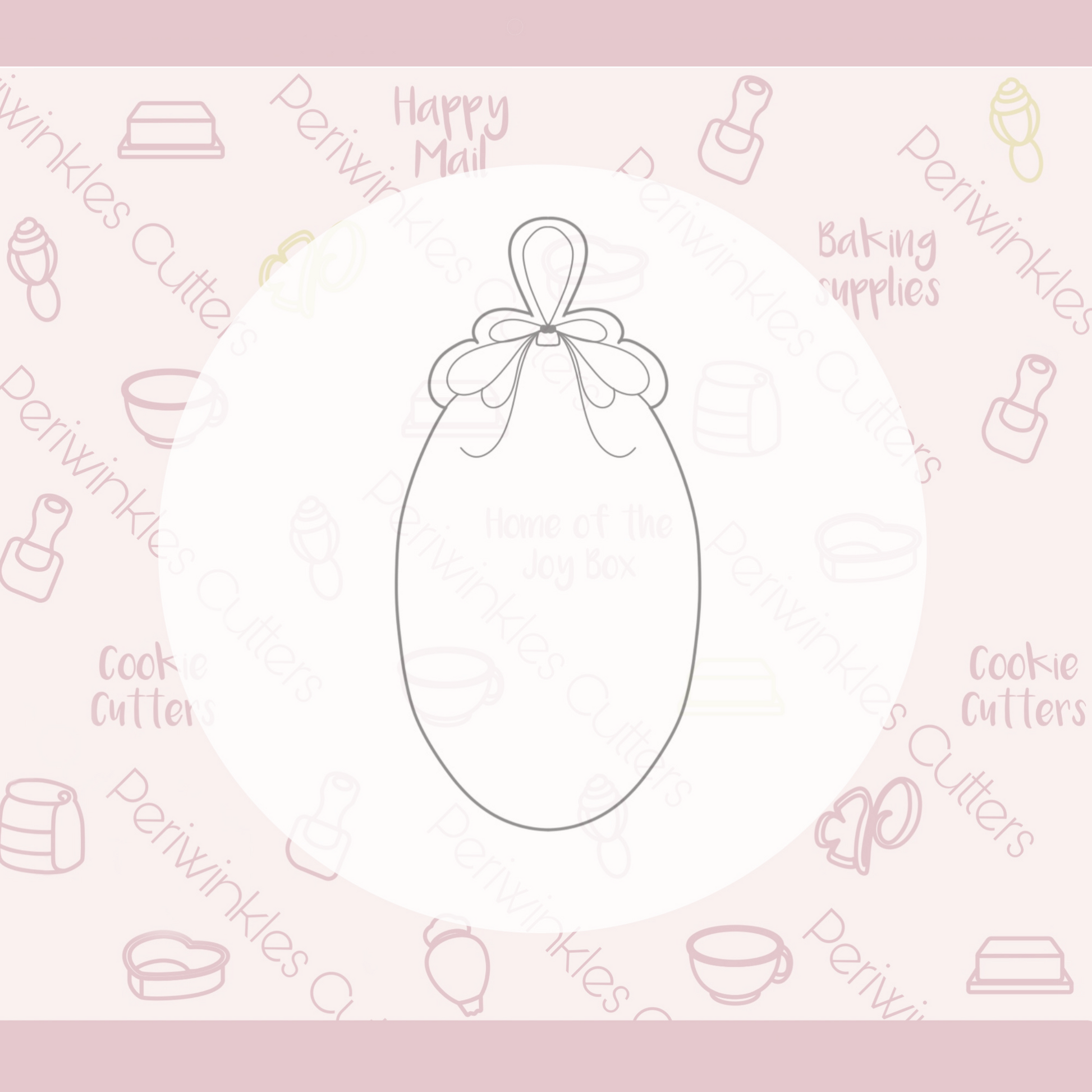 Oval Halo Cassie Tallish Holiday Cookie Cutter - Periwinkles Cookie Cutters 