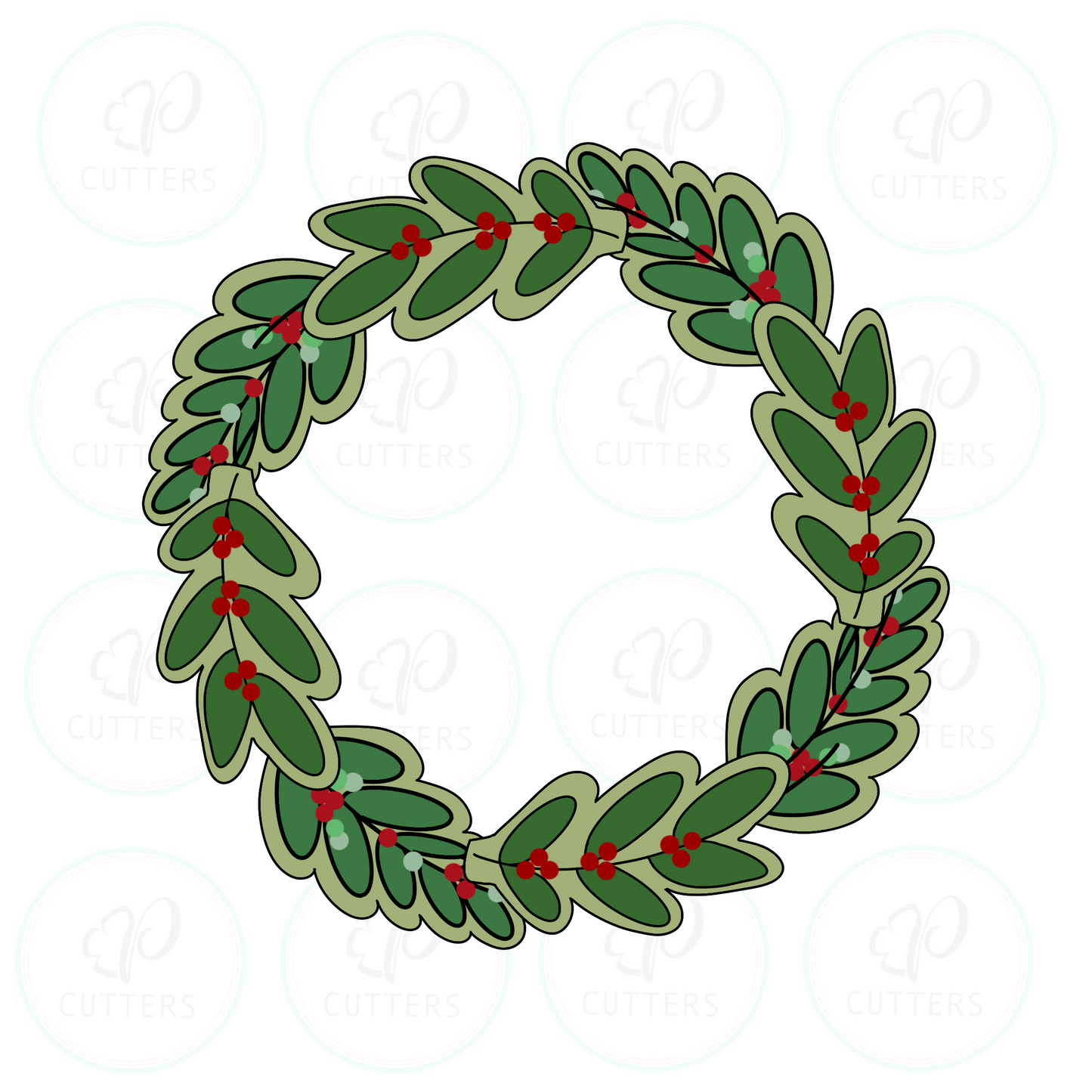 Door Wreath Cookie Platter - Christmas Cutter - Periwinkles Cookie Cutters 