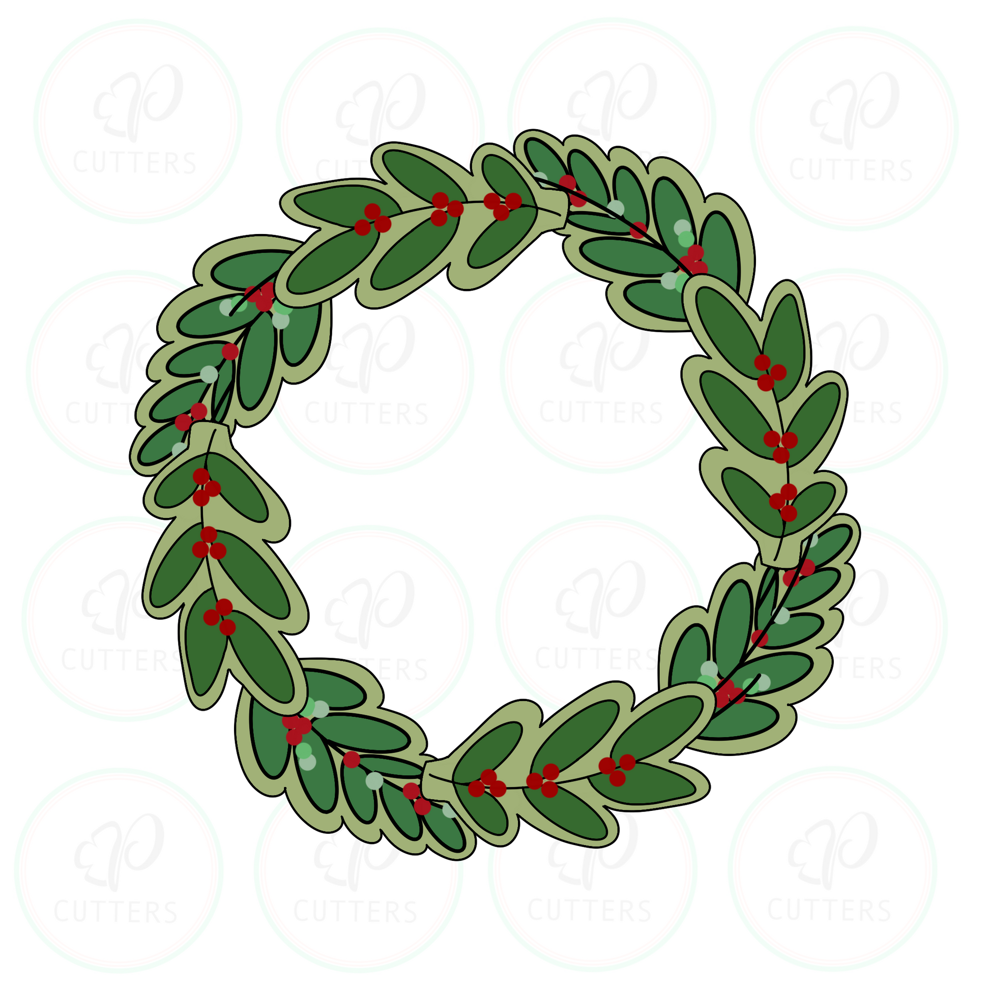 Door Wreath Cookie Platter - Christmas Cutter - Periwinkles Cookie Cutters 