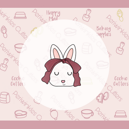 Boho Bunny Girl Cookie Cutter - Periwinkles Cookie Cutters 