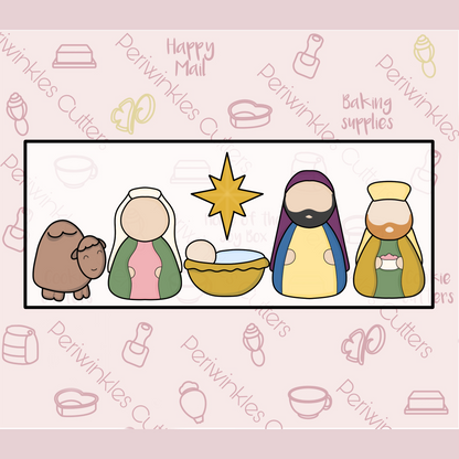 Nativity Scene Set of 10 Tallish Cookie Cutters - Periwinkles Cookie Cutters 