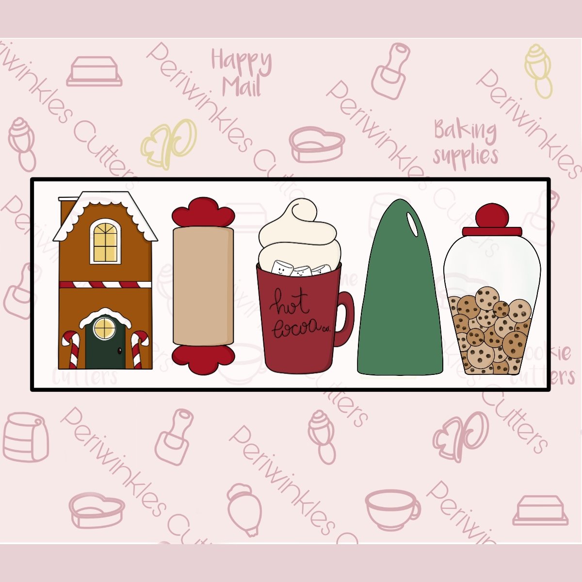 Jar Cassie Tallish Holiday Cookie Cutter - Periwinkles Cutters
