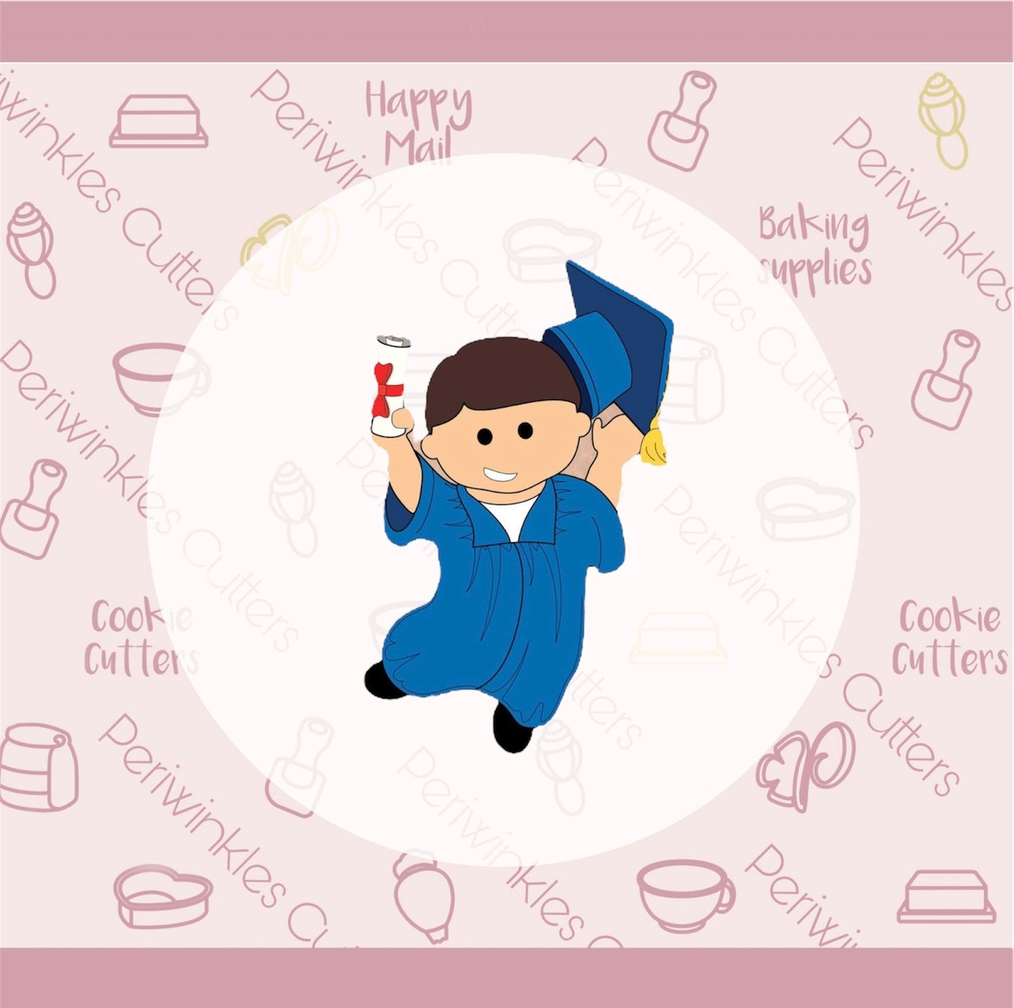 Jumping Grad Cookie Cutter - Periwinkles Cutters