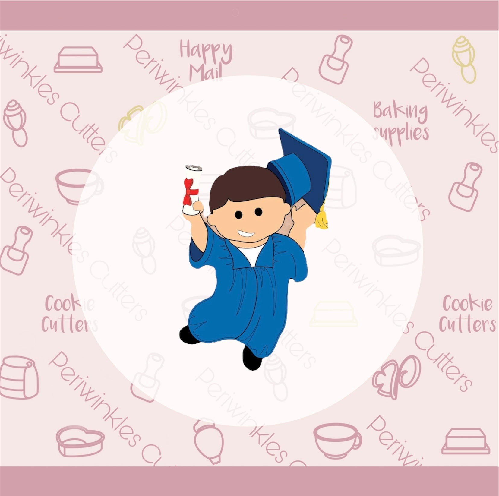 Jumping Grad Cookie Cutter - Periwinkles Cutters