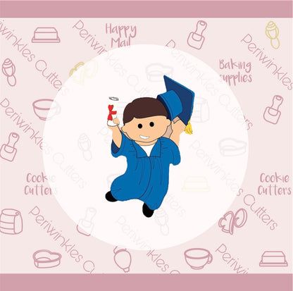 Jumping Grad Cookie Cutter - Periwinkles Cutters