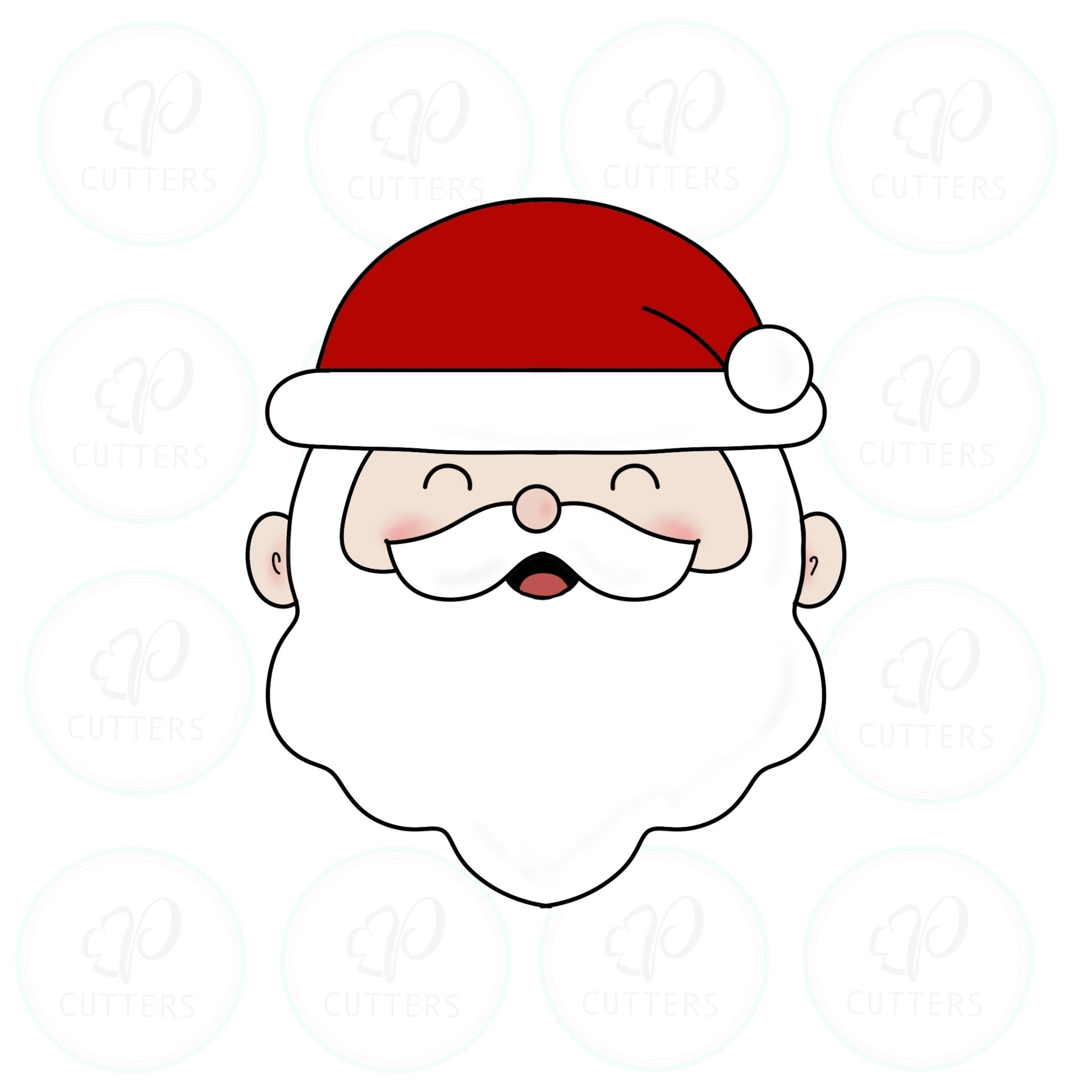 Kawaii Santa Face Cookie Cutter - Periwinkles Cutters