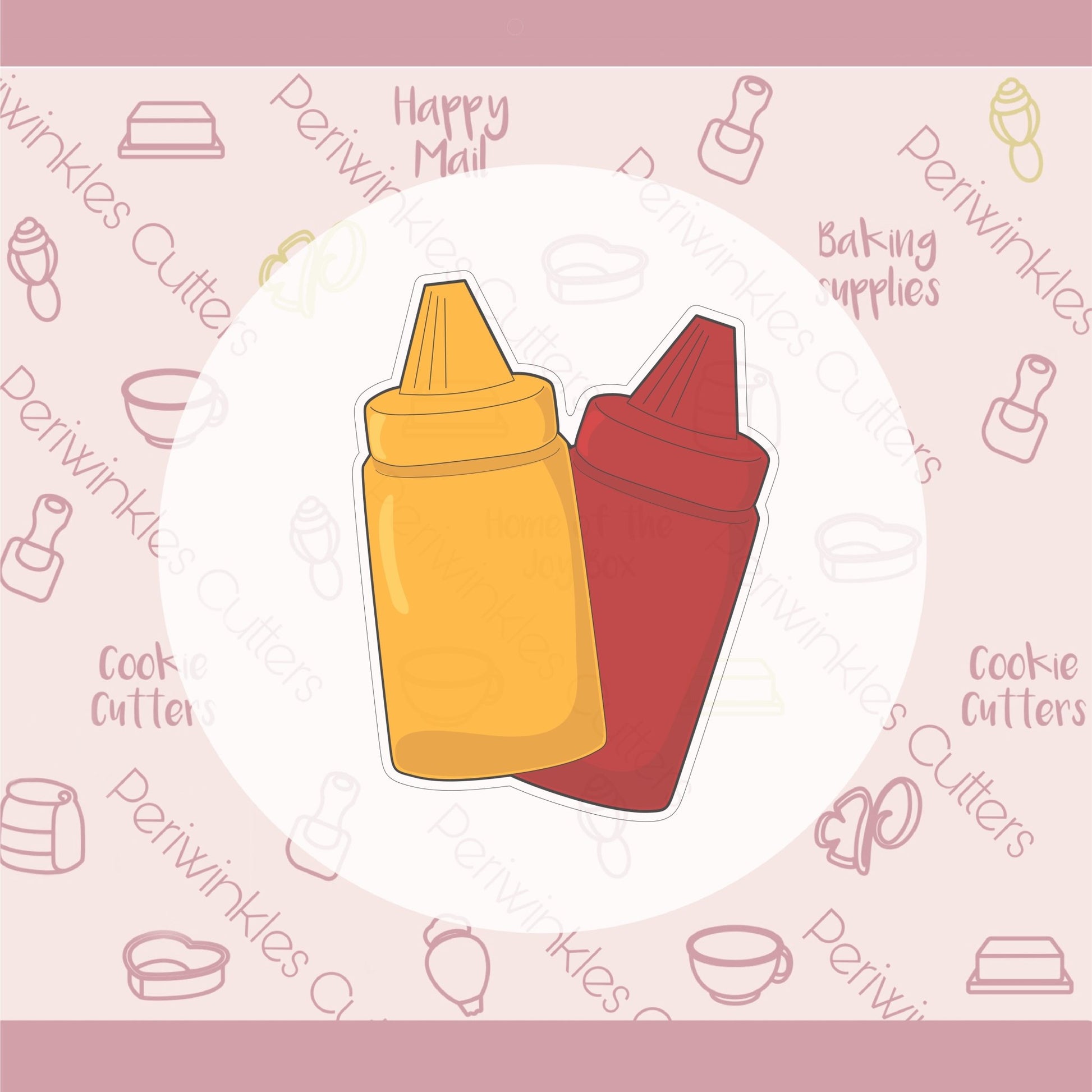 Ketchup and Mustard Squeeze Bottle Cookie Cutter - Periwinkles Cutters